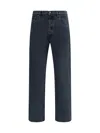 Prada Cotton Jeans With Iconic Back Pockets And Belt Loops In Black