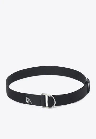 Prada Monogram Logo Plaque Belt In Neutral