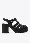 Prada Sandals Buckle Detail Chunky Sole Open Toe In Black