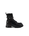 Prada Monolith Brushed Boots In Black
