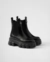 Prada Monolith Chelsea Boots Aus Gebürstetem Leder In Schwarz