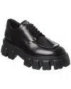Prada Monolith Lace-up Loafers 55 In Black