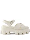 Prada Women's Monolith Rubber Sandals In White