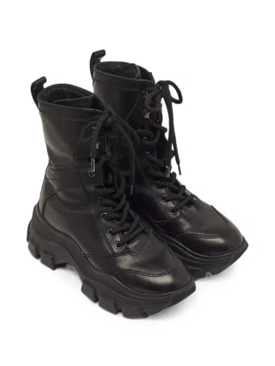 Pre-owned Prada Monolith Chunky-sole Boots In Black