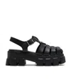 Prada Monolith Sandals In Black