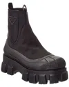 Prada Monolith Gabardine Boot In Black
