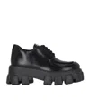 Prada Monolith Lace-up Loafers 55 In Black