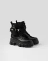 Prada Monolith Combat Boots In Schwarz