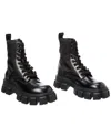 Prada Monolith Leather Boot (authentic ) In Black
