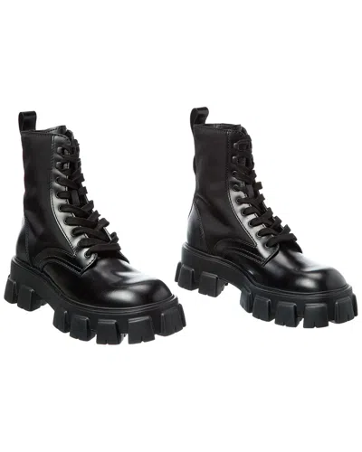 PRADA PRADA MONOLITH LEATHER BOOT (AUTHENTIC PRE-OWNED)