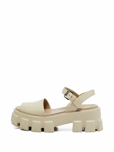 Pre-owned Prada Monolith Lug-sole Sandals In Neutrals
