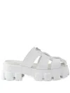Prada Monolith Rubber Mules In White