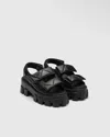 Prada Nappa Leather Sandals With Thick Sole And Open Toe In Black