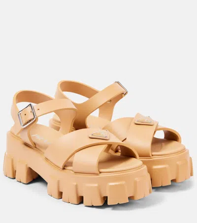 PRADA MONOLITH PLATFORM SANDALS