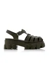 Prada Triangle-logo Platform Sandals In Multi