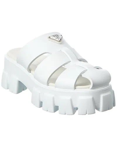 Prada Monolith Rubber Mule In White