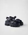 Prada Monolith Rubber Sandals In Blue