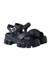 Prada Monolith Rubber Sandals In Navy