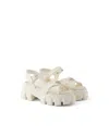 Prada Monolith Rubber Sandals In White