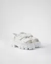 Prada Monolith Nappa Leather Sandals In White