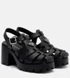 Prada Rubber Platform Sandals In Black