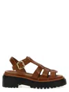 Prada Women Caramel Leather Sandals In Brown