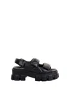 Prada Quilted Leather Platform Sandal In Nero