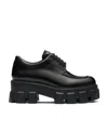 Prada Monolith Shoes With Bright Face And Thick Soles In Black