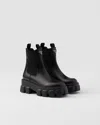 Prada Monolith Chelsea Boots Aus Gebürstetem Leder In Black