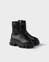 Prada Monolith Stretch Nappa Leather Booties In Black