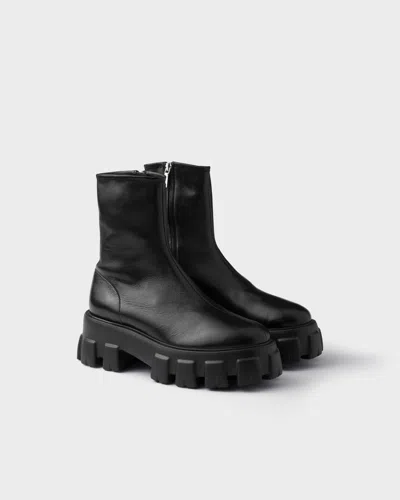 PRADA MONOLITH STRETCH NAPPA LEATHER BOOTIES