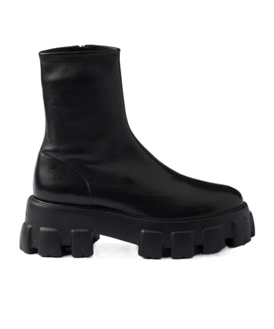 PRADA PRADA ROUND-TOE ZIPPED BOOTS