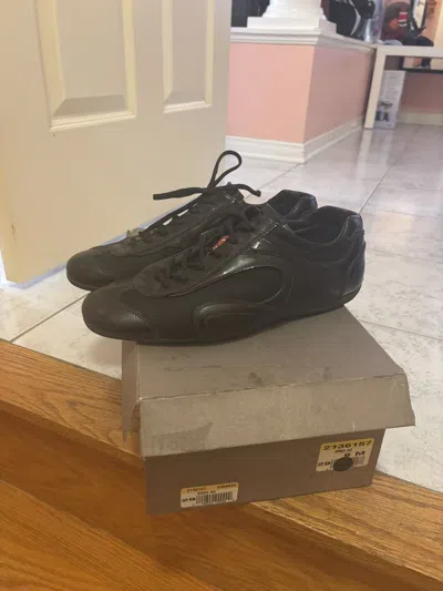 Pre-owned Prada Monte Carlo Sneakers 4e 1527 Size 9 In Black