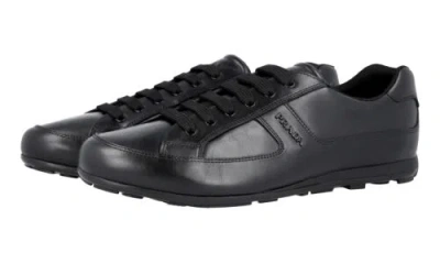 Pre-owned Prada Monte Carlo Sneakers Shoes 4e3231 Black Leather