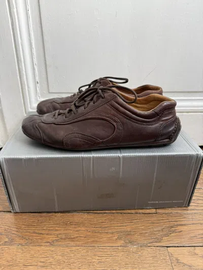 Pre-owned Prada Montecarlo Leather Shoes In Brown