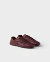 Prada Montecarlo Re-edition 2005 Antiqued Nappa Leather Sneakers In Burgundy