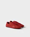 Prada Montecarlo Re-edition 2005 Antiqued Nappa Leather Sneakers In Red