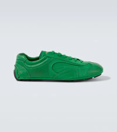 Prada Montecarlo Re-edition 2005 Leather Sneakers In Green