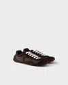 Prada Montecarlo Re-edition 2005 Sneaker Aus Veloursleder Und Re-nylon In Brown