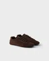 Prada Montecarlo Re-edition 2005 Suede Sneakers In Navy In Brown