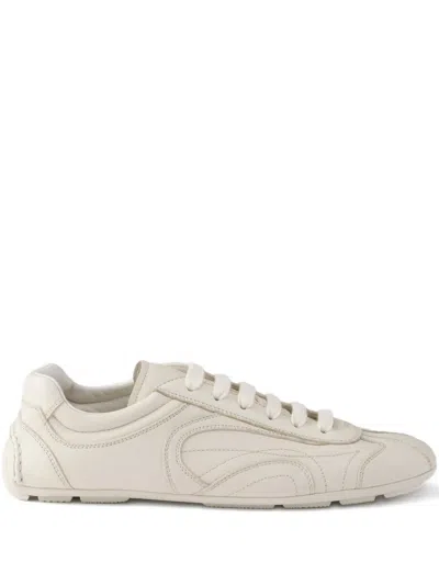 Prada Montecarlo Re-edition 2005 Nappa Leather Sneakers In White