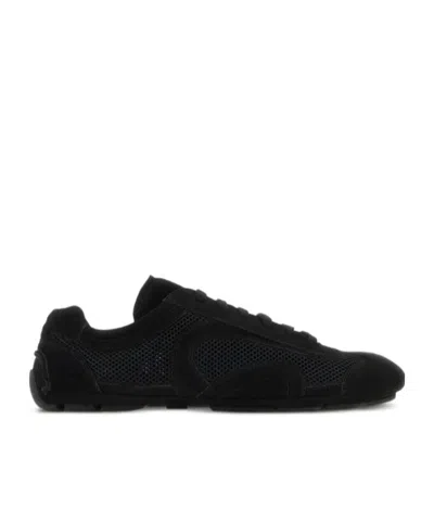 Prada Black Suede And Re Nylon Montecarlo Re Edition 2005 Sneakers In Multi