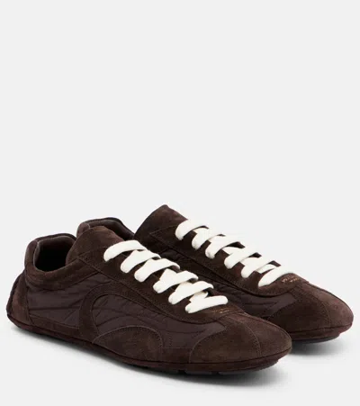 Prada Brown Suede And Re-nylon Montecarlo Re-edition 2005 Sneakers