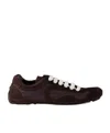 Prada Montecarlo Re-edition 2005 Suede And Re-nylon Sneakers In Brown
