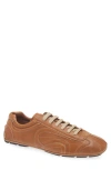 Prada Men's Montecarlo Re-edition 2005 Antiqued Nappa Leather Sneakers In Blue In Brown