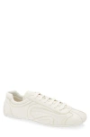 Prada Montecarlo Re-edition 2005 Antiqued Nappa Leather Sneakers In White
