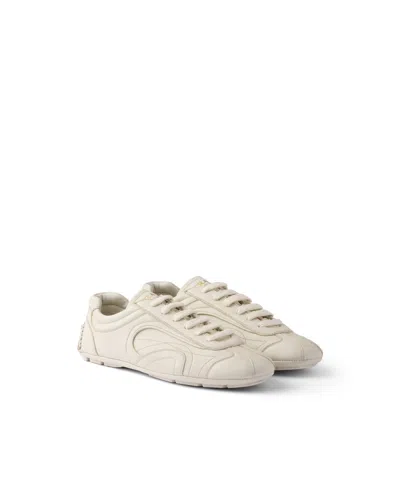 Prada Mens Neutral Montecarlo Re-edition 2005 Antiqued Leather Low-top Trainers Eur 42.5 / 8.5 Uk