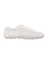 Prada Montecarlo Re-edition 2005 Antiqued Nappa Leather Sneakers In White