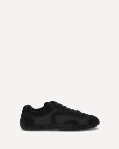 Prada Black Suede And Re Nylon Montecarlo Re Edition 2005 Sneakers In Multi