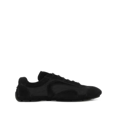 Prada Black Suede And Re Nylon Montecarlo Re Edition 2005 Sneakers In Multi
